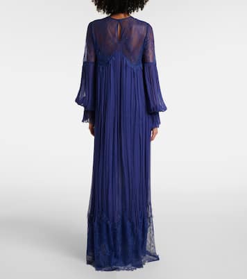 Robe longue Renia en dentelle | Costarellos