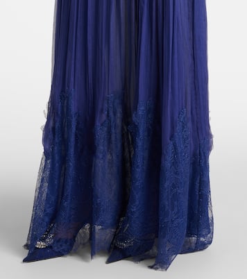 Robe longue Renia en dentelle | Costarellos