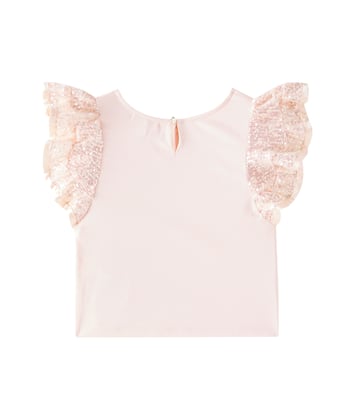 Sequined cotton jersey top | Chloé Kids