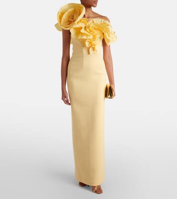 Robe longue Lulu asymétrique en crêpe | Rebecca Vallance