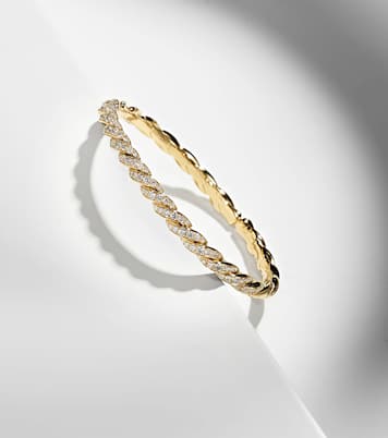 Sculpted Cable Flex® 18kt gold bracelet with diamonds | David Yurman