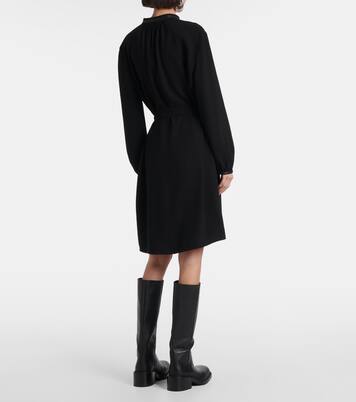 Hemdblusenkleid mit Lederimitat | Vince