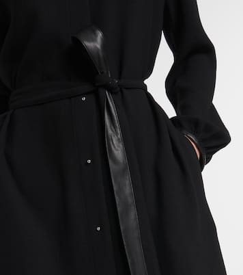 Hemdblusenkleid mit Lederimitat | Vince