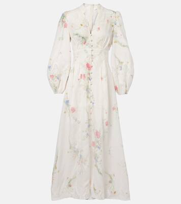 Vestido largo Lucky de lino floral | Zimmermann