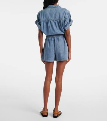 Shorts Wilder de denim de tiro alto | Veronica Beard