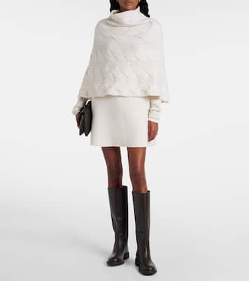Evanna cable-knit cashmere cape | Lisa Yang