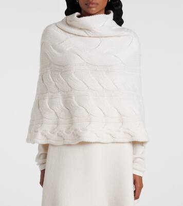 Evanna cable-knit cashmere cape | Lisa Yang