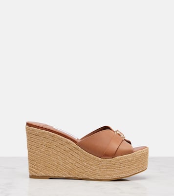 Sandalias con cuña Leda 100 de piel | Jimmy Choo