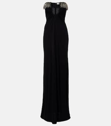 Robe longue Arced Palm à perles | Christopher Esber