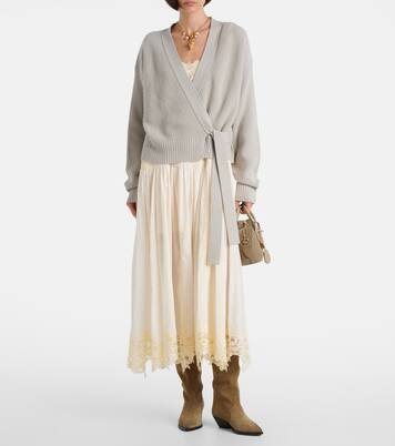 Wool and cashmere wrap cardigan | Jardin des Orangers