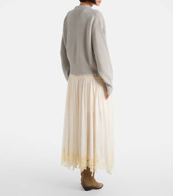 Wool and cashmere wrap cardigan | Jardin des Orangers