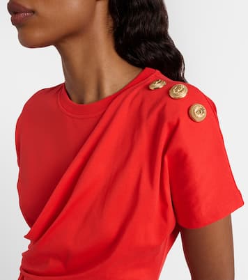 Draped cotton jersey T-shirt | Balmain