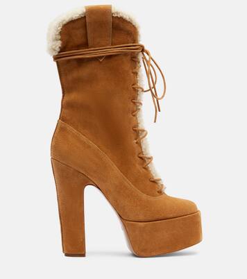 Malena 145 suede platform lace-up boots | Paris Texas