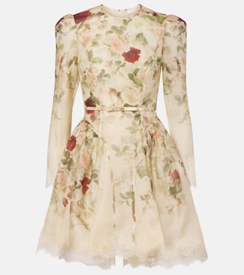Hypnotic floral linen and silk minidress | Zimmermann