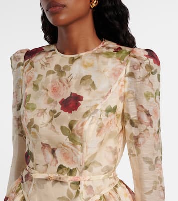 Hypnotic floral linen and silk minidress | Zimmermann