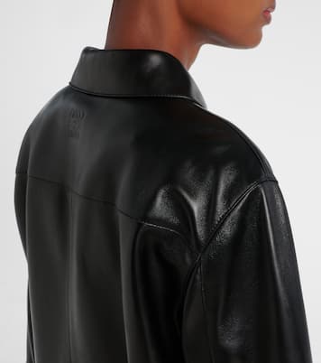 Shearling-trimmed leather jacket | Loewe
