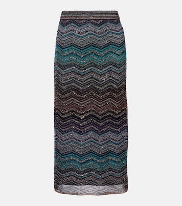 Gonna midi Zig Zag in lamé | Missoni