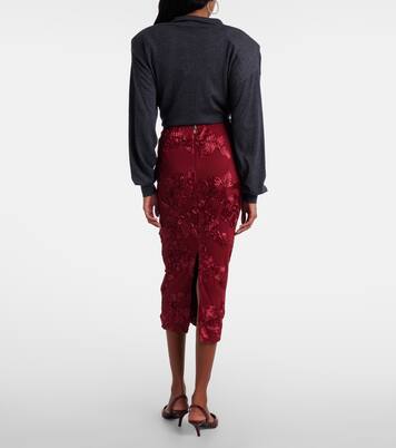 Jupe crayon à fleurs | Rotate