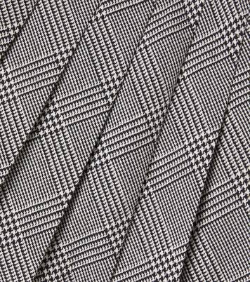 Houndstooth pleated wool-blend skirt | Self-Portrait Kids