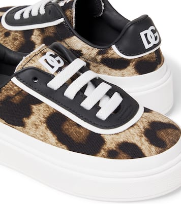 DG leopard-print platform sneakers | Dolce&Gabbana Kids