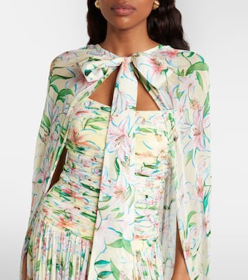 Draped floral caped gown | Là Fuori