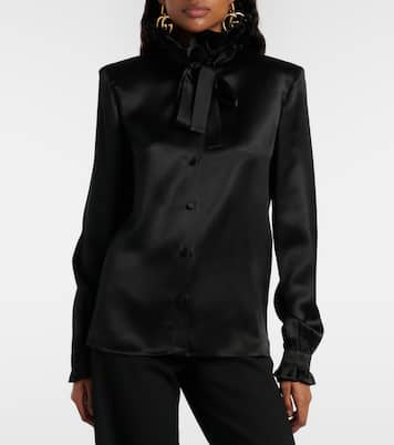 Schluppenbluse aus Seidensatin | Gucci