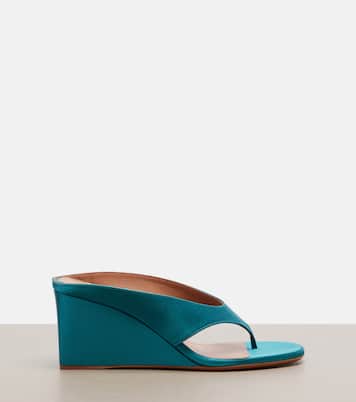Wedge-Sandalen Cube aus Satin | Alaïa