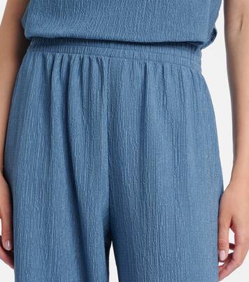 Mika seersucker wide-leg pants | Jade Swim