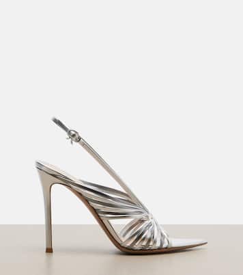 Metallic leather slingback sandals | Gianvito Rossi