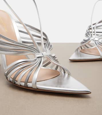 Metallic leather slingback sandals | Gianvito Rossi