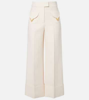 Weite Hose VGold aus Crepe Couture | Valentino