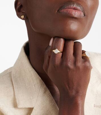 Chevalière Baby set of 2 9kt gold rings with diamonds | Yvonne Léon