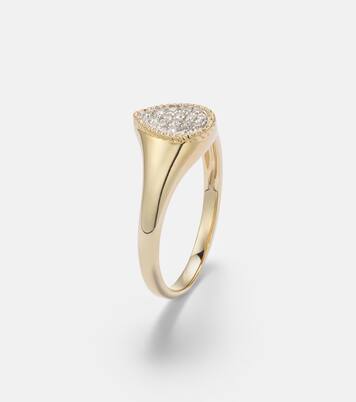 Chevalière Baby set of 2 9kt gold rings with diamonds | Yvonne Léon
