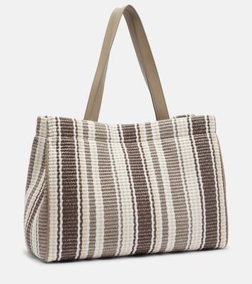 Monili Medium striped raffia tote bag | Brunello Cucinelli