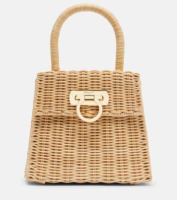 Small wicker top-handle bag | Ferragamo