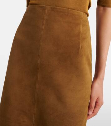 Selly suede midi skirt | Nour Hammour