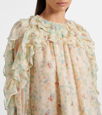 Willow ruffled floral silk blouse | Ulla Johnson