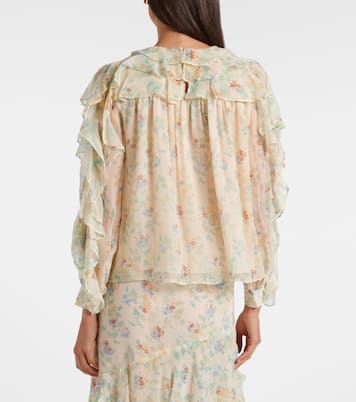 Willow ruffled floral silk blouse | Ulla Johnson