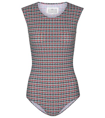 Houndstooth stretch-jersey bodysuit | Maison Margiela