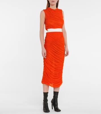 Ruched mesh midi skirt | Dries Van Noten