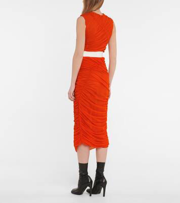 Ruched mesh midi skirt | Dries Van Noten