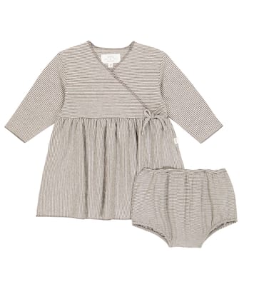 Baby striped jersey dress and bloomers | Il Gufo