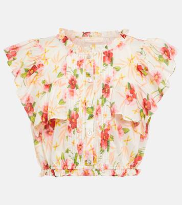 Nora floral cotton crop top | LoveShackFancy