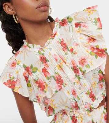 Nora floral cotton crop top | LoveShackFancy