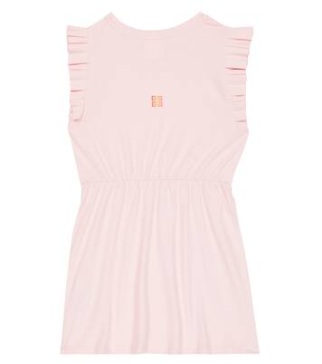Ruffle-trimmed cotton dress | Givenchy Kids