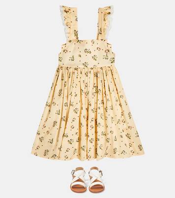 Printed lace-trimmed cotton dress | Paade Mode