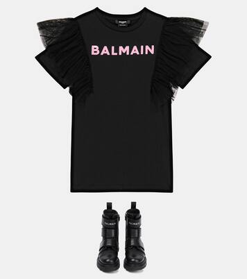 Cotton jersey T-shirt dress | Balmain Kids