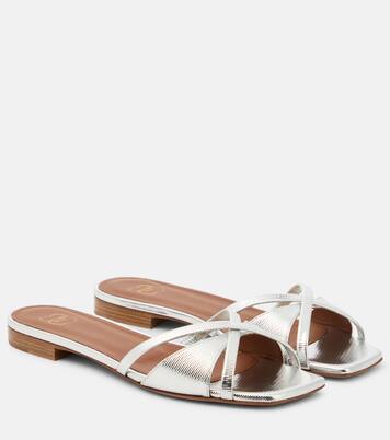 Pantoletten Penn aus Metallic-Leder | Malone Souliers