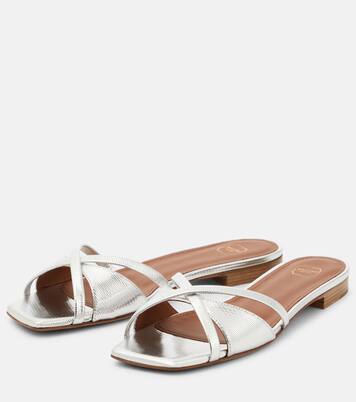 Pantoletten Penn aus Metallic-Leder | Malone Souliers