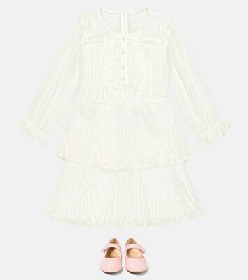 Pleated chiffon dress | Self-Portrait Kids